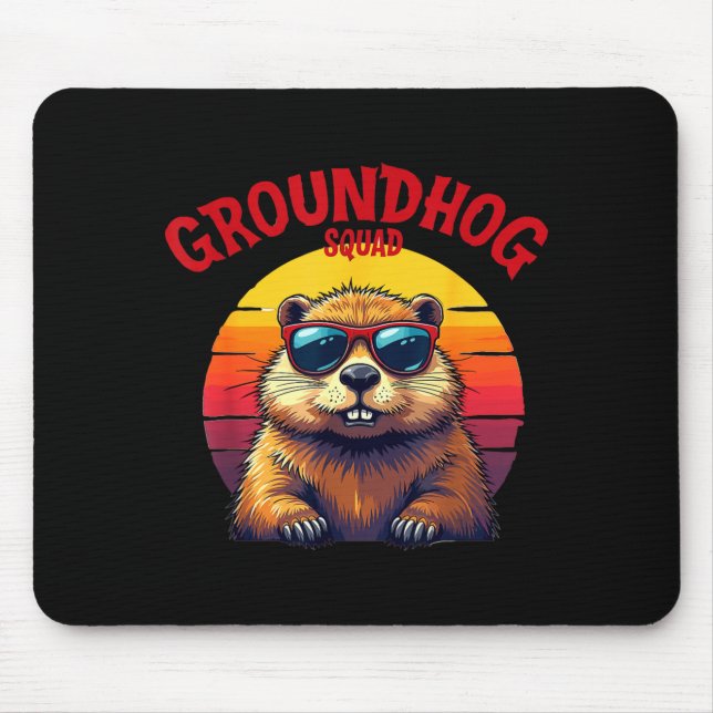 Mousepad Feliz Dia do Groundhog 2025 Equipe Engraçada do Gr (Frente)
