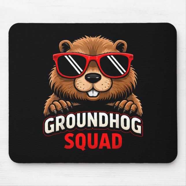 Mousepad Feliz Dia do Groundhog 2026 Celebração Engraçado G (Frente)