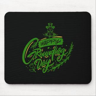 Mousepad Feliz Dia do Groundhog Caligrafia Amantes do Groun