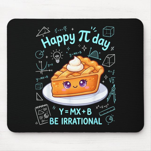 Mousepad Feliz Dia do Pi Professor de Matemática Divertido  (Frente)