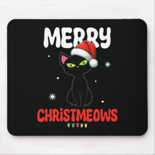 Mousepad Feliz divertida Christmeows Jolly Cat Crianças de