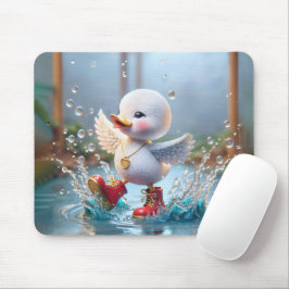 Mousepad Feliz Duque Vestindo Botas Chuvas Vermelhas