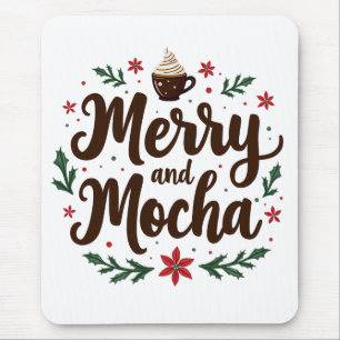 Mousepad Feliz e Mocha Bebem café Natal Xmas