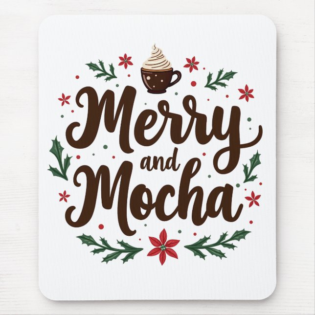 Mousepad Feliz e Mocha Bebem café Natal Xmas (Frente)