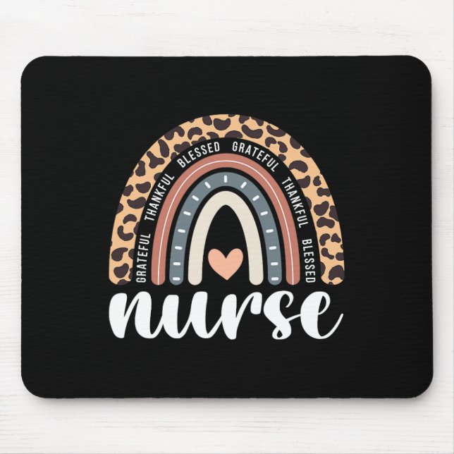 Mousepad Feliz Enfermeira Abençoada Graças Rainb (Frente)