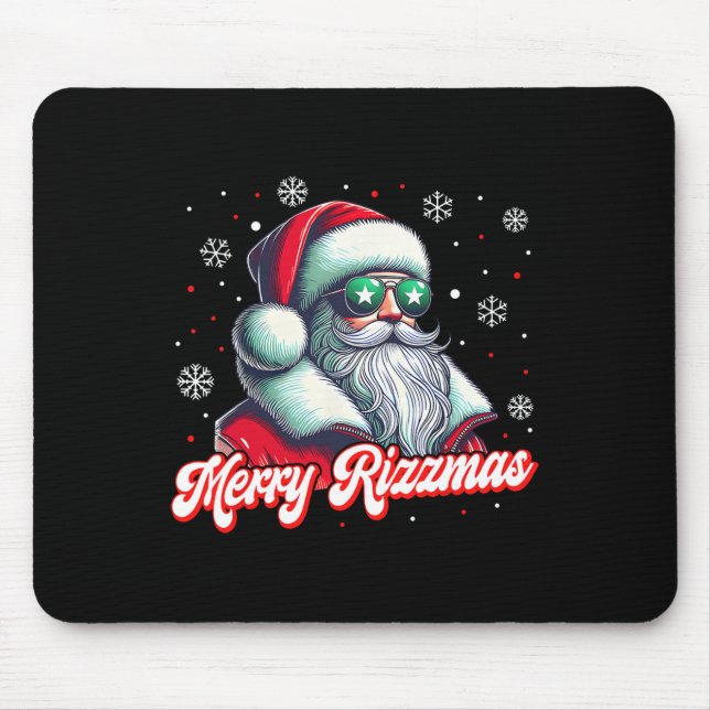 Mousepad Feliz Engraçada Rizzmas Rizz Papai Noel Cos de Nat (Frente)