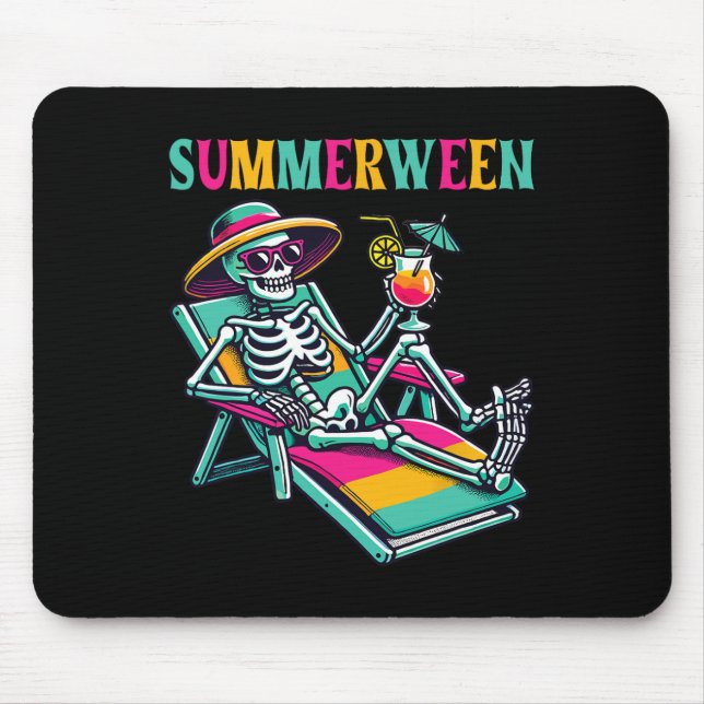 Mousepad Feliz Esqueleto de Verão (Frente)