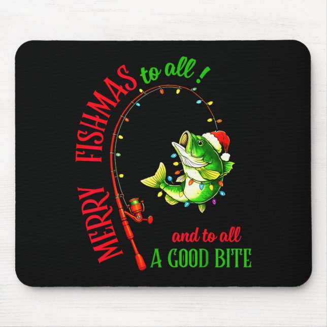 Mousepad Feliz Fishmas a Todos os Pescadores de Peixes Dive (Frente)