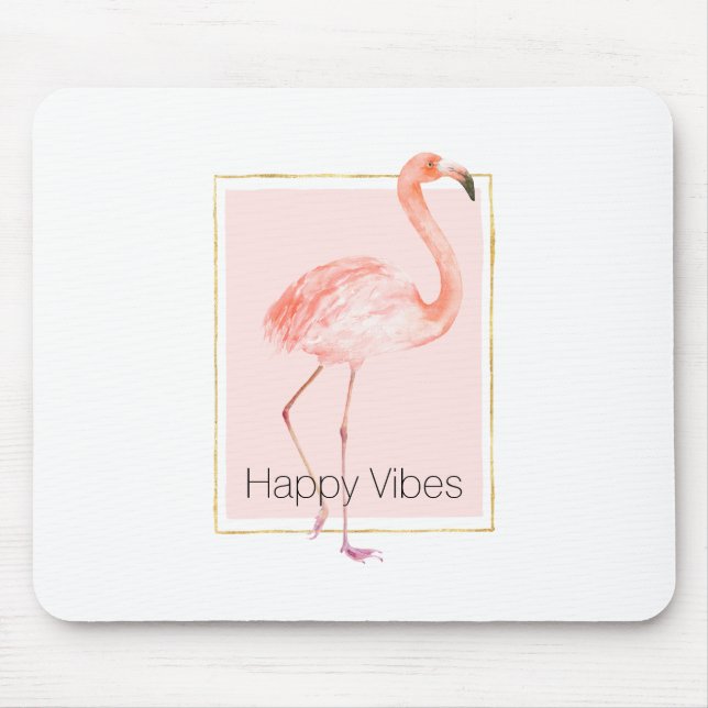 Mousepad Feliz Flamingo Rosa (Frente)