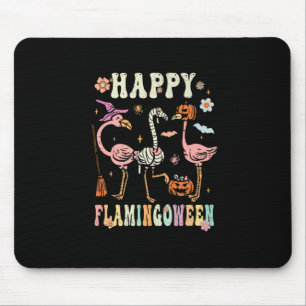 Mousepad Feliz Flamingopentre Bruxa Pumpkin Mamãe Flamingo