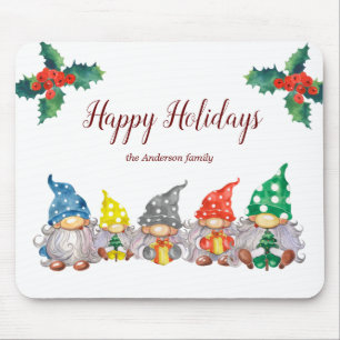 Mousepad Feliz guião elegante dos gnomos