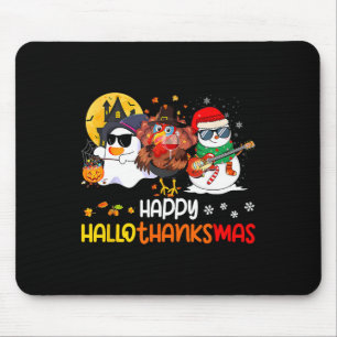 Mousepad Feliz Hallothanksmas Fantasma Fofo Dia das Bruxas
