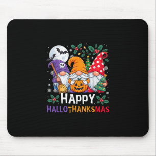Mousepad Feliz Hallothanksmas Gnomos Dia das Bruxas Ação de