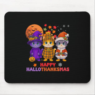 Mousepad Feliz Hallothanksmas Piadão de Halloween Dia de Aç