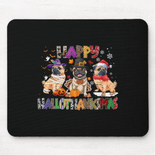 Mousepad Feliz Hallothanksmas Pug Dog Halloween Chris