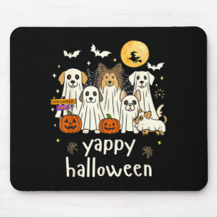 Mousepad Feliz Halloween Cachorros Engraçados Fantasmas Hal