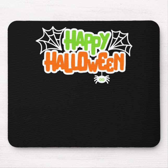 Mousepad Feliz Halloween Colorida Aranha Cótea (Frente)