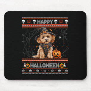 Mousepad Feliz Halloween Feia Poodle Howl-o-ween Pumpkin Do