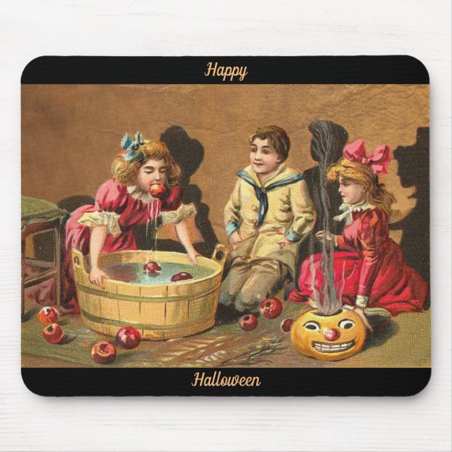Mousepad Feliz Halloween Retro Poster (Frente)