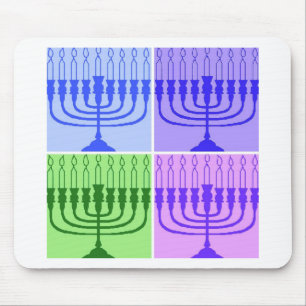 Mousepad Feliz Hanukkah Menorah
