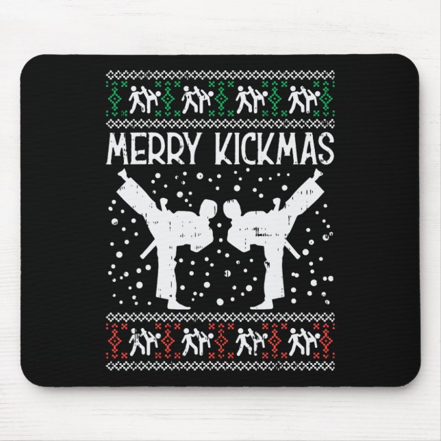 Mousepad Feliz Kickmas Natal Feio Karate Jiu Jitsu Mart (Frente)