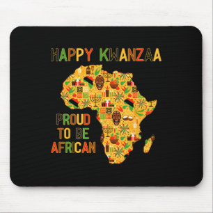 Mousepad Feliz Kwanzaa África Mapa 7 Princípios Celebração