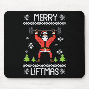Mousepad Feliz Liftmas Feia Natal Exato Corpo de Gym