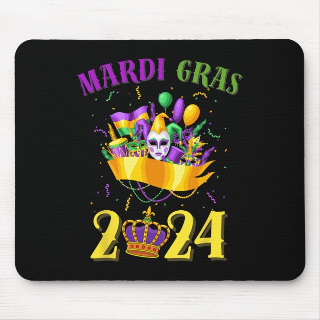 Mousepad Feliz Mardi Gras 2024 Tee Carnaval 2024 (Frente)