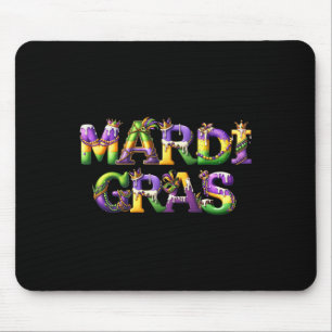 Mousepad Feliz Mardi Gras 2025 New Orleans Fleur De Lis Mas