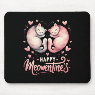 Mousepad Feliz Meowentines Cute Dia dos Namorados Gato Aman