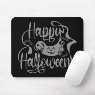 Mousepad Feliz morcego de Halloween jack ou lanterna