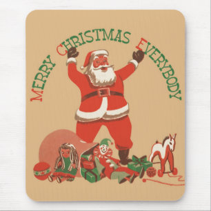 Mousepad Feliz Natal a todos! Vintage Santa Claus