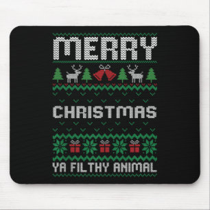 Mousepad Feliz Natal Animal Sujo Ya Ugly Família Xmas