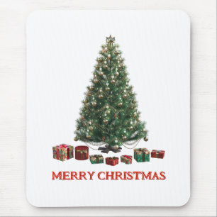 Mousepad Feliz Natal. Árvore (design 1) com presentes
