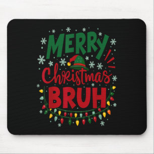 Mousepad Feliz Natal Bruh Chapéu do Papai Noel Xmas Família