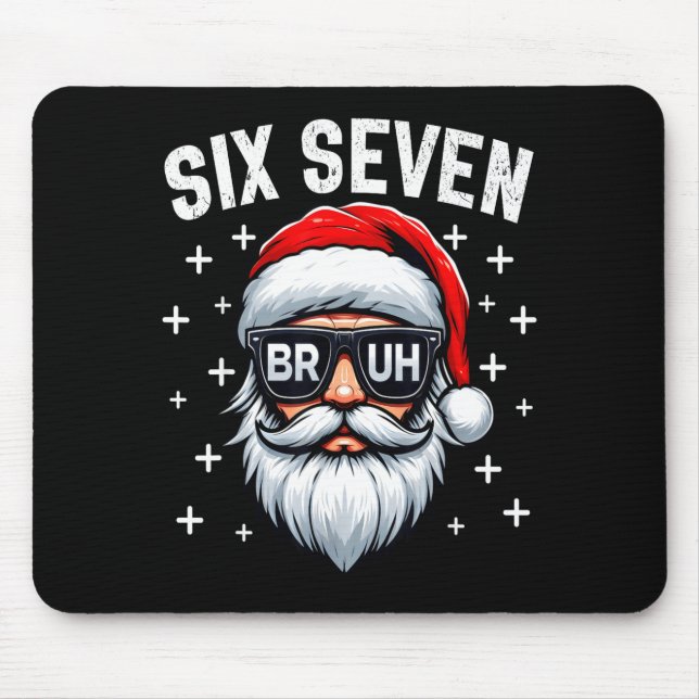 Mousepad Feliz Natal Bruh Rosto de Papai Noel 67 Meme Piada (Frente)