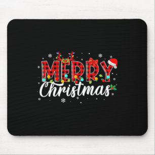 Mousepad Feliz Natal Buffalo Xadrez Red Papai noel Matat
