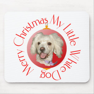 Mousepad Feliz Natal Cachorrinho Poodle / Bichon