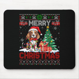 Mousepad Feliz Natal Cachorro de Beagle Sobrevivendo ao Xma