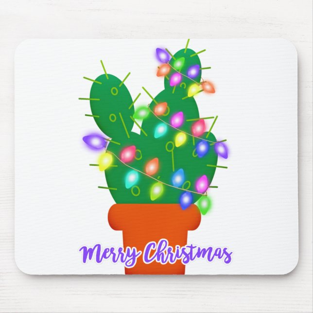 Mousepad feliz natal cactus (Frente)