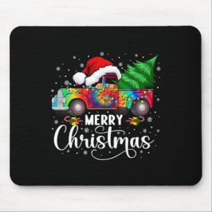 Mousepad Feliz Natal Caminhão Árvore Santa Hat Lights Match