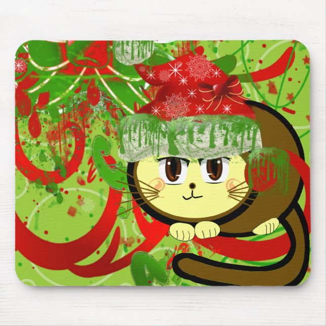 Mousepad Feliz Natal Cat (Frente)