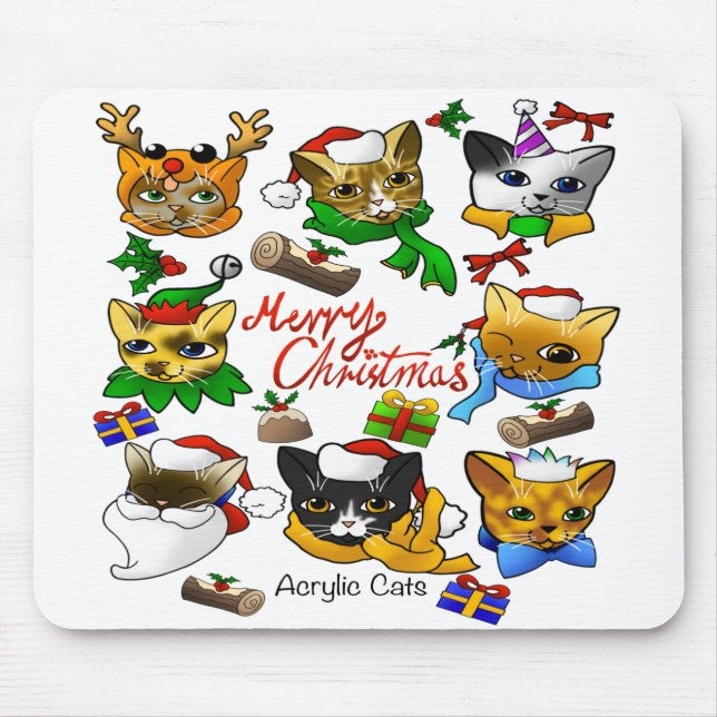Mousepad Feliz Natal Cats (Frente)