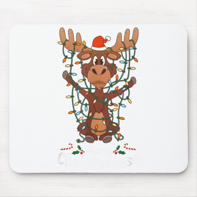 Mousepad Feliz Natal Christmoose Árvore de Natal Luz dos Al (Frente)