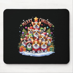 Mousepad Feliz Natal Corgmas Corgi Cachorro Árvore de Natal