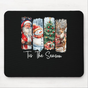 Mousepad Feliz Natal É a Temporada Papai Noel Boneco de Nev