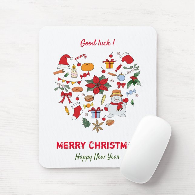 Mousepad Feliz Natal e Ano Novo Minimalista (Com mouse)