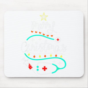 Mousepad Feliz Natal Enfermeira Médico Estetoscópio Natal