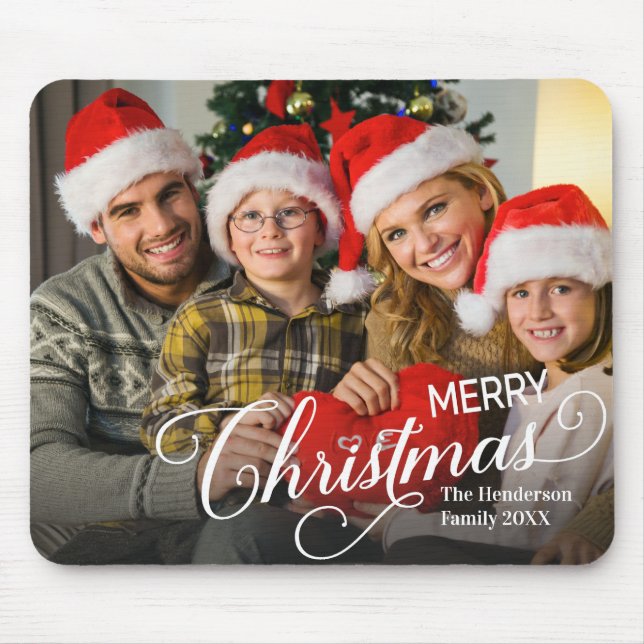 Mousepad Feliz Natal Foto Personalizada Simples (Frente)