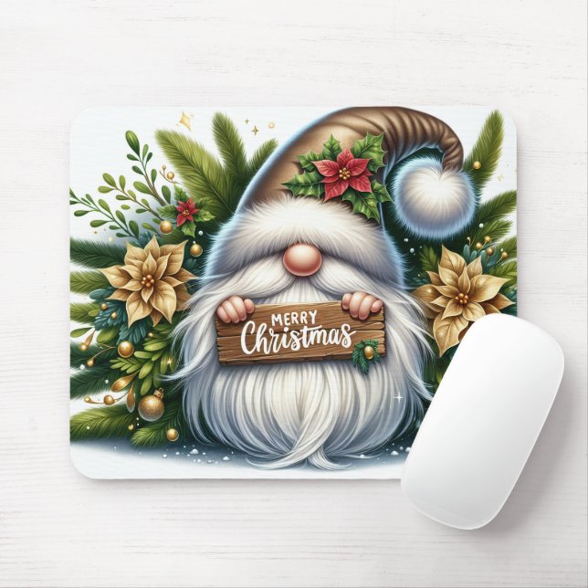 Mousepad Feliz Natal Gnomo (Com mouse)